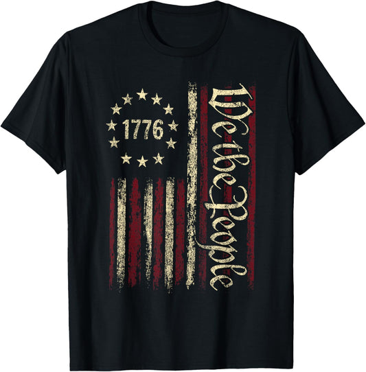 4th Of July We The People American 1776 Old American Flag T-shirt