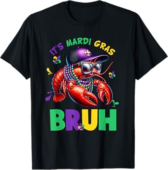 Bruh Mardi Gras Crawfish Boys Kids Mardi Gras T-Shirt
