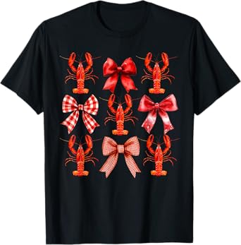 Funny Bow Cute Coquette Crawfish Boil Y2K Girl Aesthetic T-Shirt