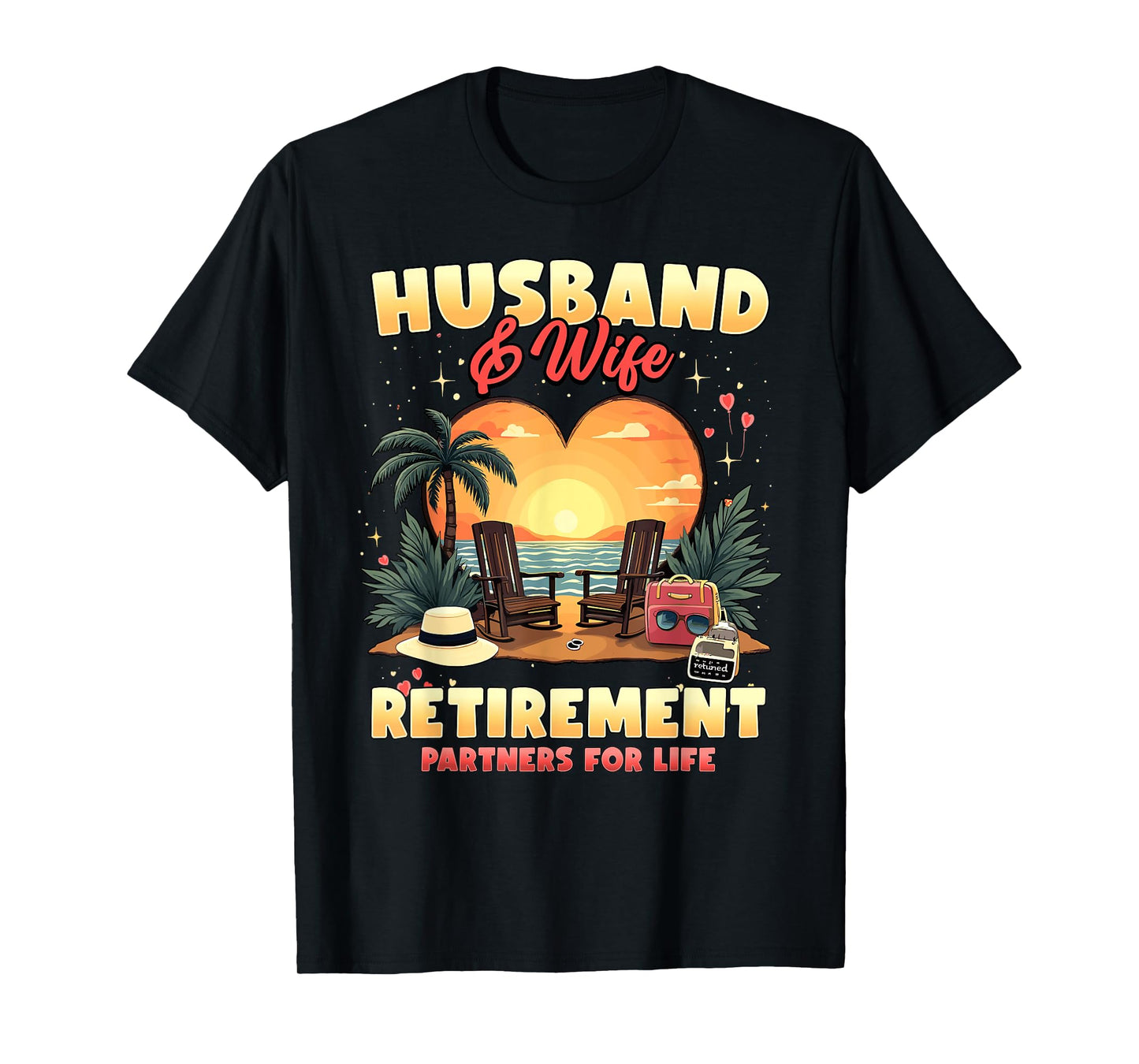 Husband and Wife Retirement Partners Couples Matching T-Shirt