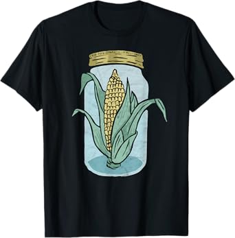 Corn Cob in Vintage Moonshine Jar Funny Corn Liquor T-Shirt