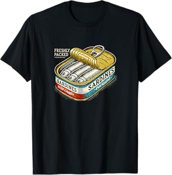 Sardines Vintage Retro Graphic Tinned Fish Portugal Sardines T-Shirt