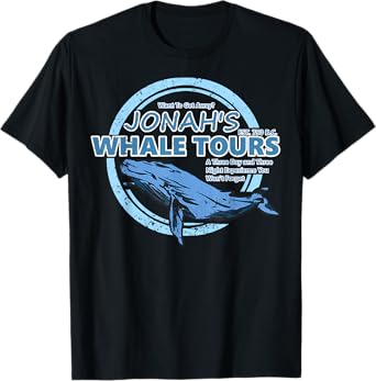 Christian Faith Bible Jonah Whale Tours, Whale Animal Ocean T-Shirt