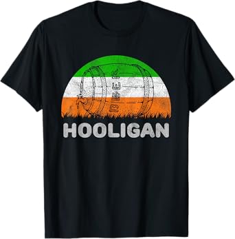 Funny St Patricks Day Hooligan T-Shirt With Ireland Flag T-Shirt