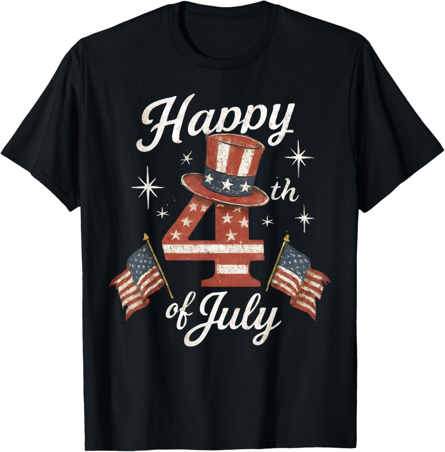 Happy 4th Of July Patriotic American Flag Usa Men Women Kids T-shirt