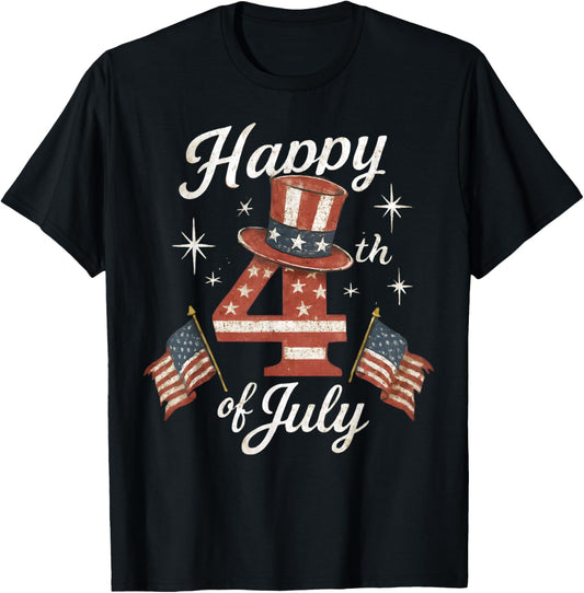 Happy 4th Of July Patriotic American Flag Usa Men Women Kids T-shirt