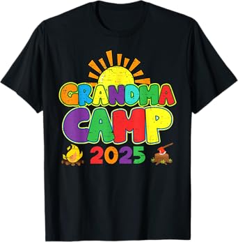 Grandma Camp 2025 Summer Camping Vacation T-Shirt