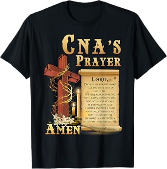 CNA Prayer Amen Certified Nursing Assistant Jesus Christian T-Shirt