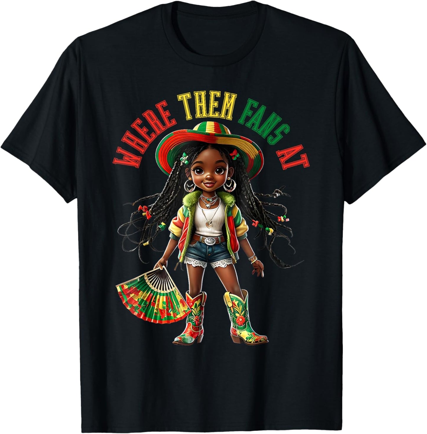 Where Them Vintage Fans At Black History Girls T-Shirt