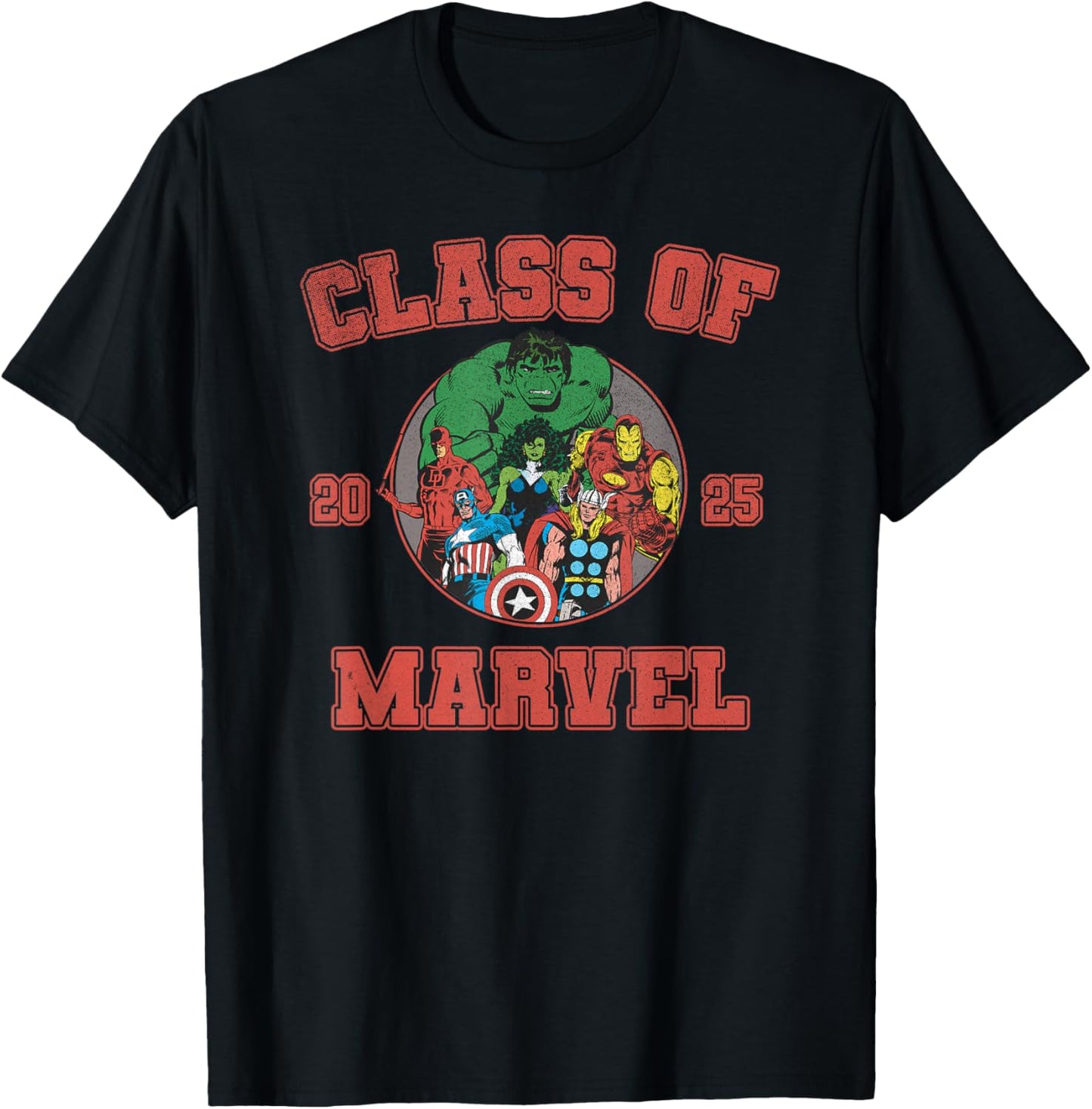 Marvel Comics Retro Classic Class Of 2025 Retro Graduation T-Shirt