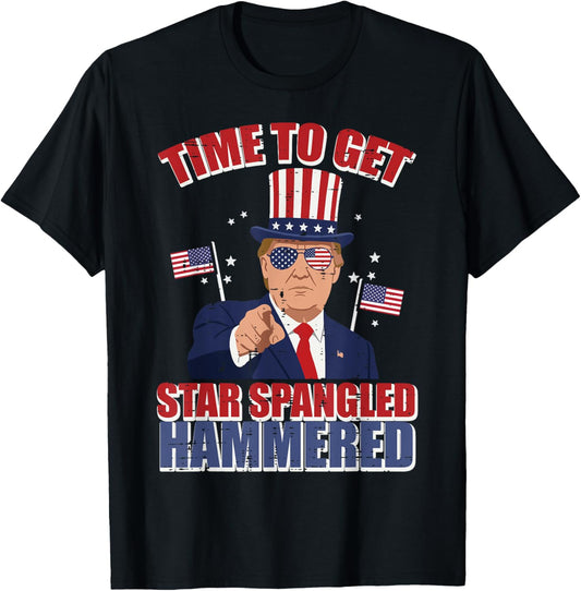 4th Of July Star Spangled Hammered Patriotic Men Women T-Shirt