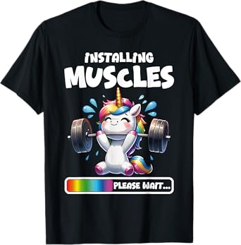 Funny Unicorn Workout Gym Fitness Weightlifting Cute Unicorn T-Shirt