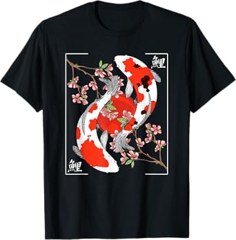 Japanese Koi Carp Fish Cherry Blossom Nishikigoi Men Women T-Shirt