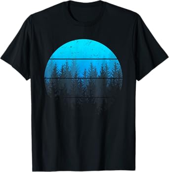 Retro Forest Trees Outdoors Nature Women Men Vintage Graphic T-Shirt