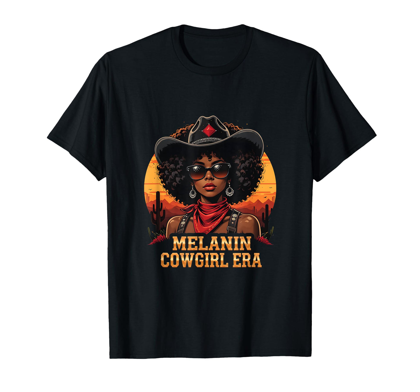 Melanin Cowgirl Era African American Cowgirl Western T-Shirt