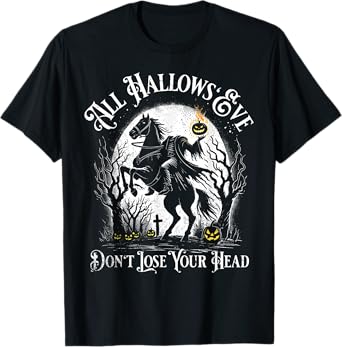Headless Horseman Pumpkin Face Happy Halloween Sleepy Hollow T-Shirt