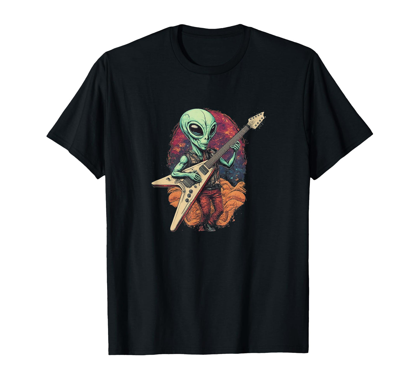Alien Playing a Flying V Guitar T-Shirt