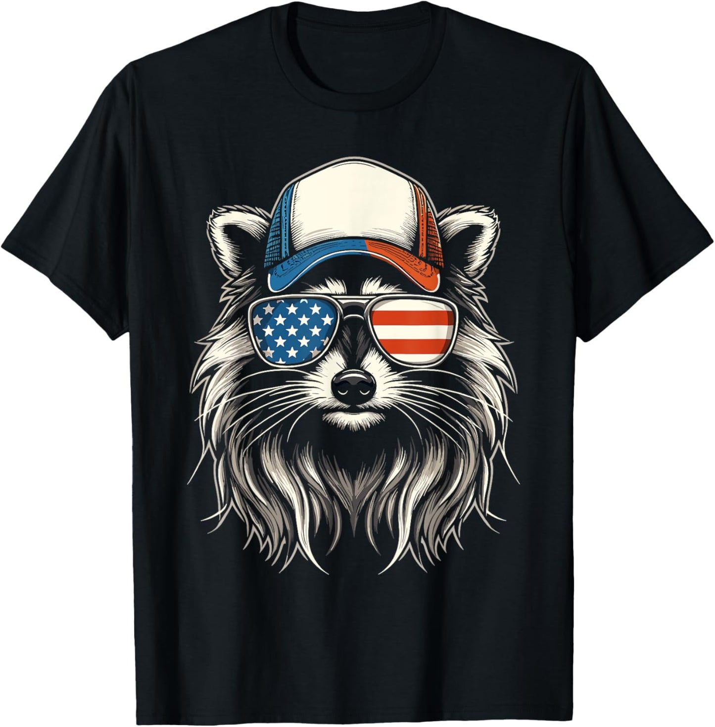Redneck Raccoon Mullet White Trash Party Attire 4th July T-Shirt