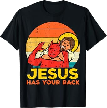 Jesus Has Your Back Jiu Jitsu Retro Christian T-Shirt