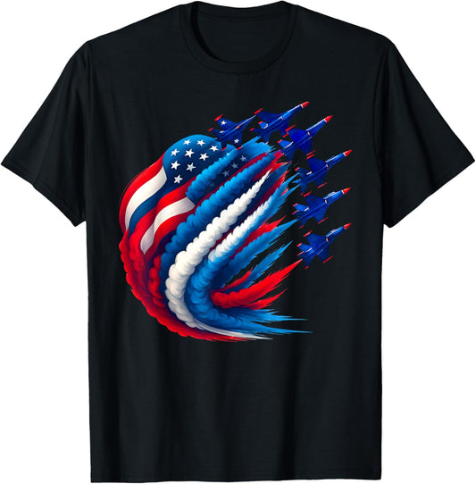 Air Force American Flag Patriotic Red White Blue 4th Of July T-Shirt