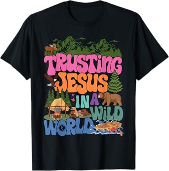 Groovy Trusting Jesus In A Wild World VBS 2025 True North T-Shirt