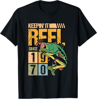 Keeping It Reel Since 1970 Vintage Fishing Fish Fisher T-Shirt