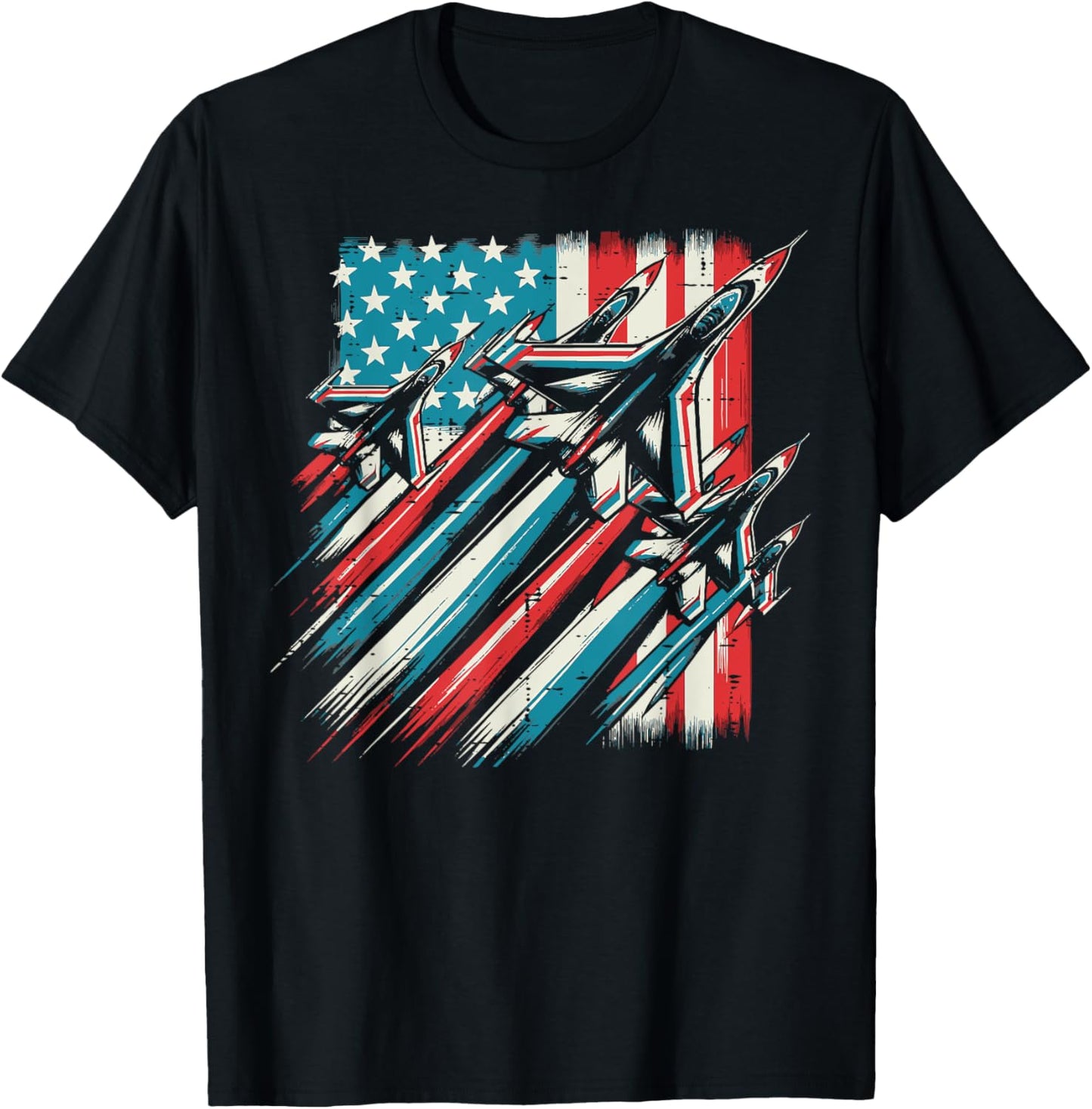 4th Of July Jets American Flag Airplane Men Boys Kids T-Shirt