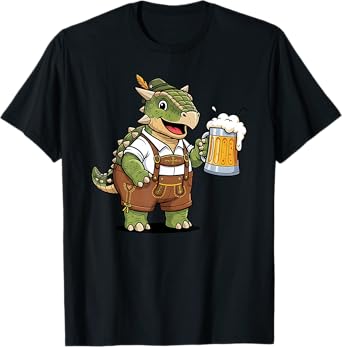Ankylosaurus Wearing Lederhosen Oktoberfest, Beer Stein T-Shirt