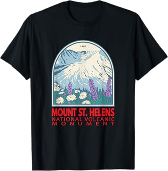 Mount St Helens National Volcanic Monument Emblem Vintage T-Shirt