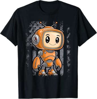 Funny Orange Robot Boy Costume T-Shirt