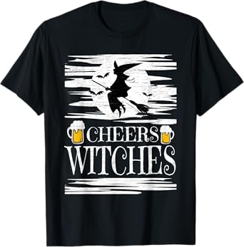 Cheers Witches Brew Beer Drinking Halloween Drunk Witch T-Shirt