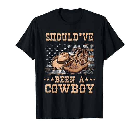 Vintage Should Have Been Cowboy Tee Hat Western Life country T-Shirt