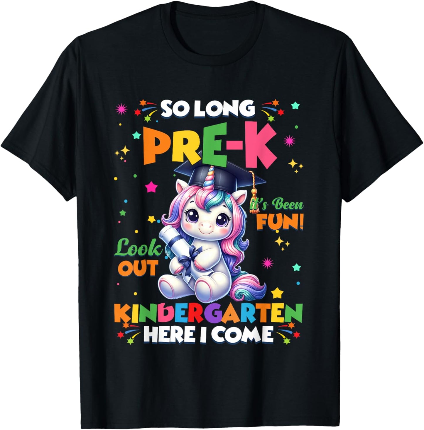 So Long Pre‑K Kindergarten Here I Come Unicorn Graduation Tee by TeeBrew