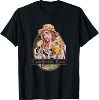 Oktoberfest 'Lederhosen Love' Funny German Beer Festiva T-Shirt