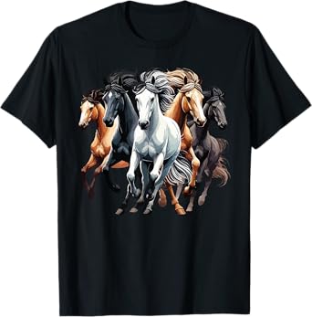 Horses Collage Western Horse Lover Country Horseback Rider T-Shirt