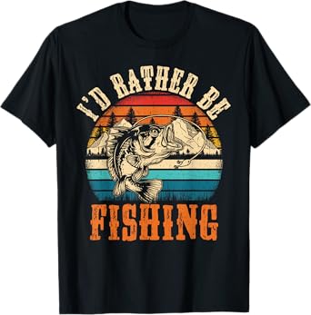 Funny Fishing For Men Women Boy Kids Funny Bass Dad Fish T-Shirt