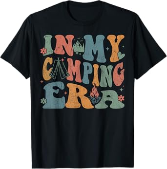 Camping In My Camping Era Retro Groovy Summer Funny Camping T-Shirt