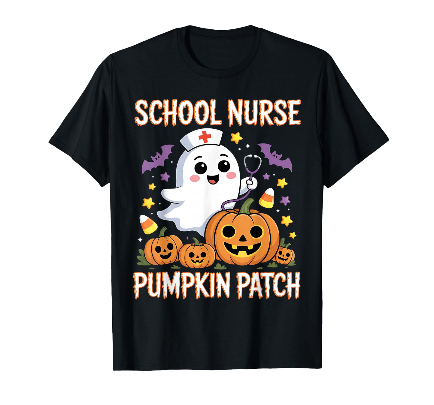 School Nurse Halloween Shirt School Nurse Pumpkin Patch T-Shirt