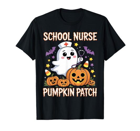 School Nurse Halloween Shirt School Nurse Pumpkin Patch T-Shirt
