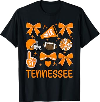 Tennessee Women Toddler Girls Kids Bow Orange For TN Lovers T-Shirt