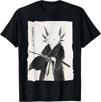 Axolotl Samurai Janpanese Vintage Warrior Art Anime Gifts T-Shirt