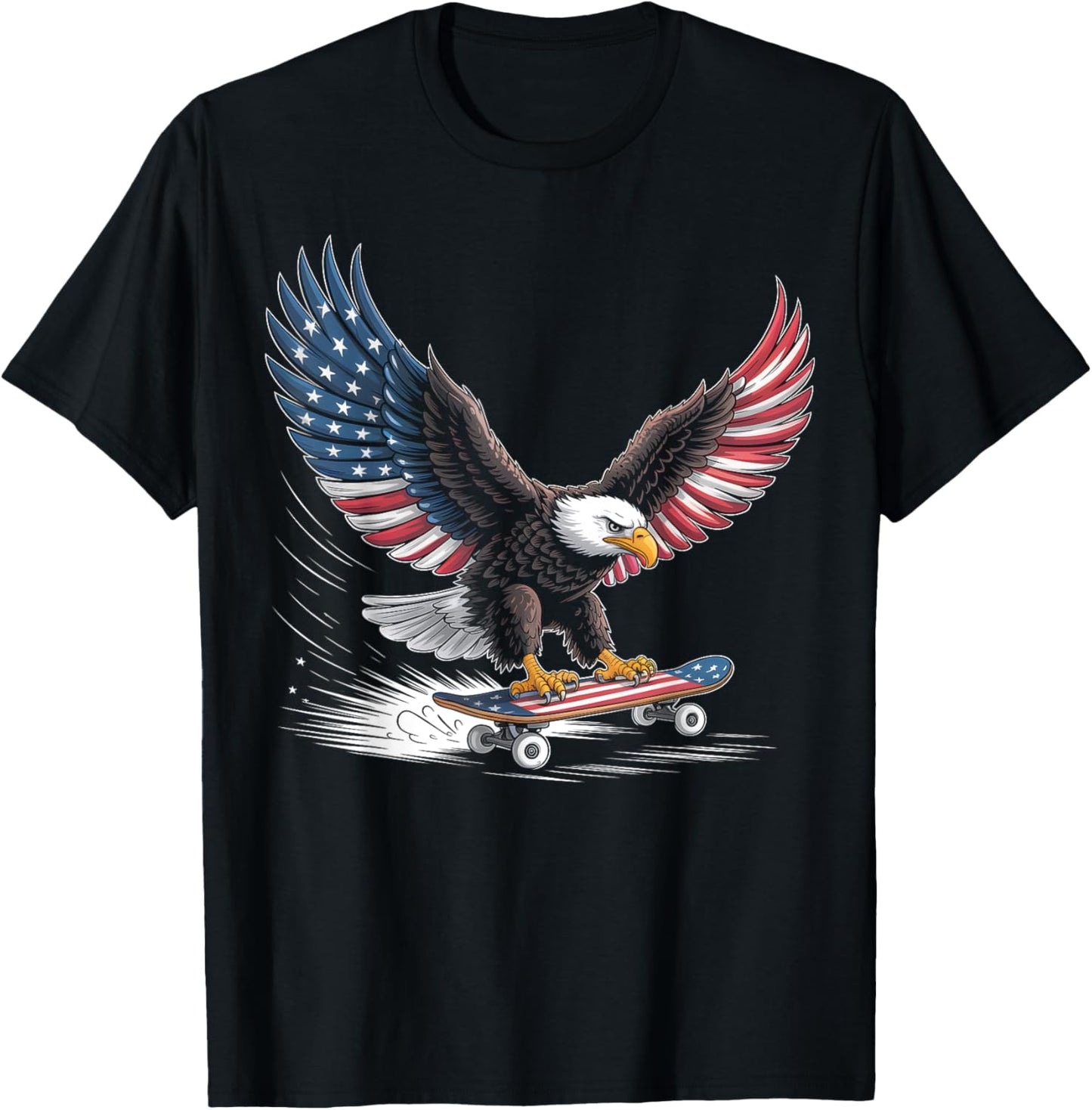 american flag bald eagle patriotic eagle skateboard 4th july T-Shirt