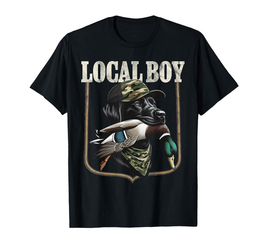 Dog Retro Southern with Duck Country Vintage Local Boy T-Shirt