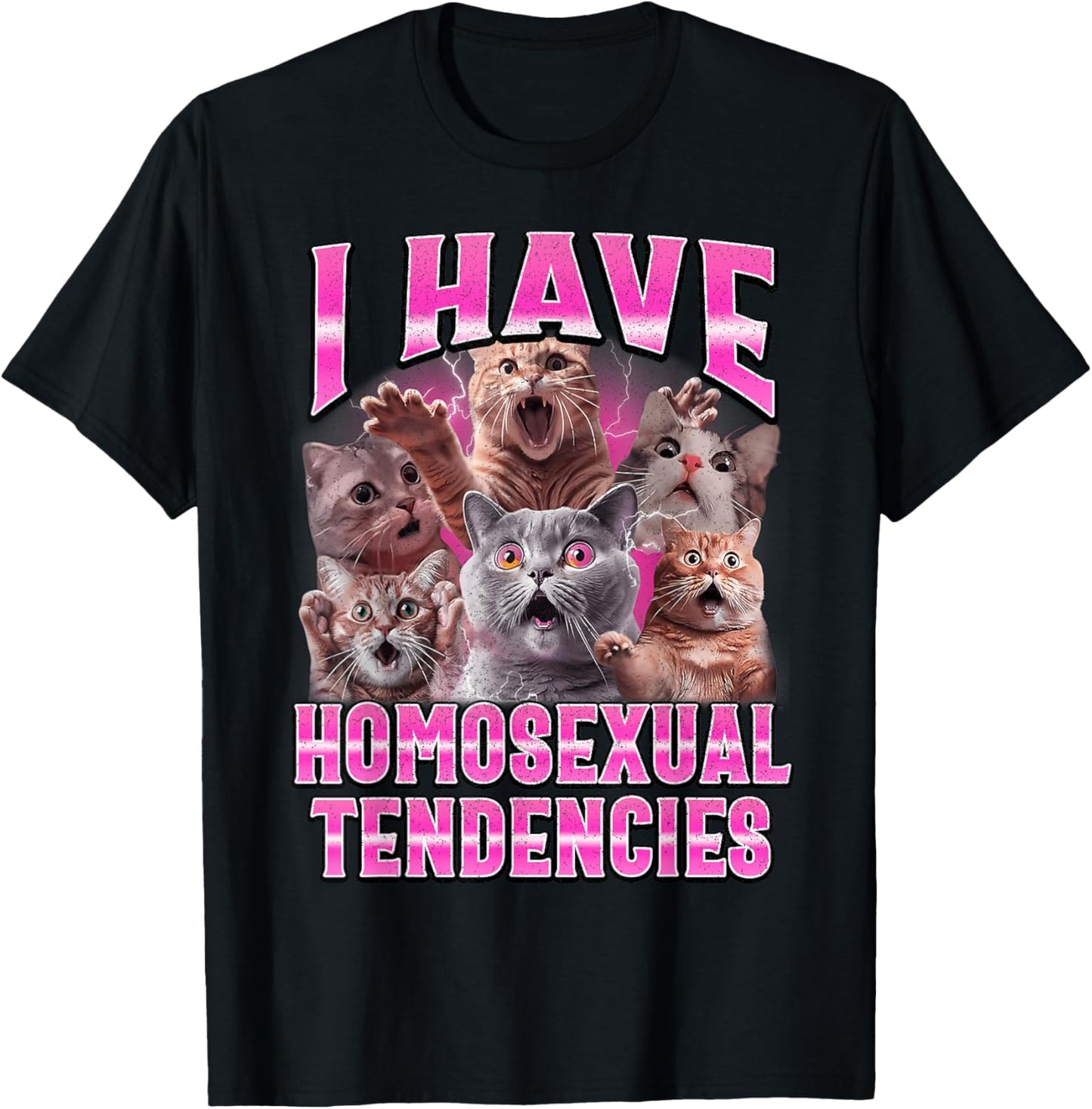 I Have Homosexual Tendencies Silly Cat Meme Bootleg Graphic T-Shirt