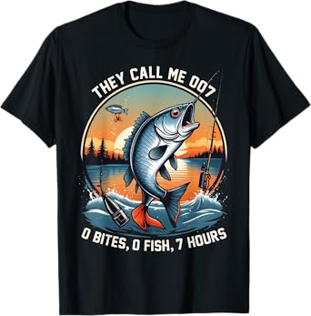 Fisherman Joke Dad Grandpa Angler 007 Funny Fishing Humor T-Shirt