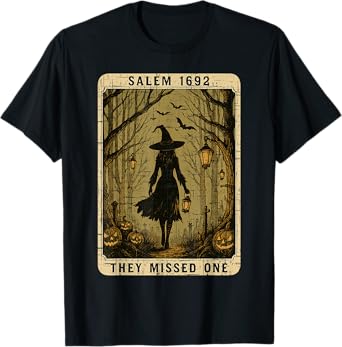 Salem 1692 Halloween Witch They Missed One Tarot Card T-Shirt