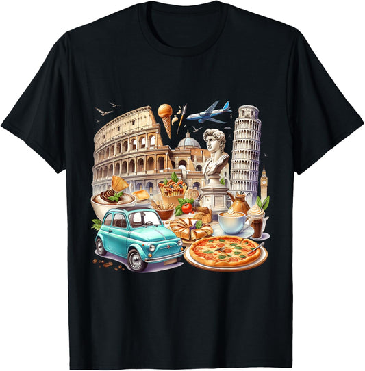 Food Pasta Vacation Italy Aesthetic Watercolor Vibes T-Shirt