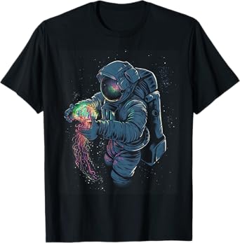 Space Rave T Shirt - Jelly Fish Rainbow Astronaut Friends T-Shirt