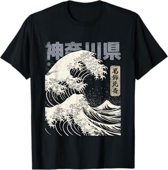 Vintage Japanese Kanagawa Hokusai Ukiyo-e Great Wave T-Shirt