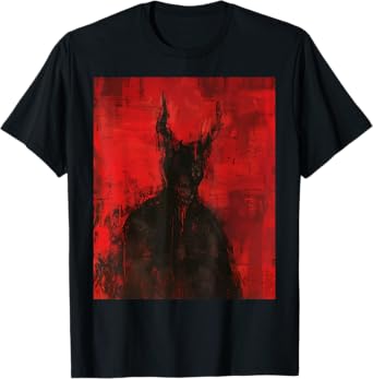 Red Demon Satan Baphomet Horror Art Goth Dark Hell Occult T-Shirt
